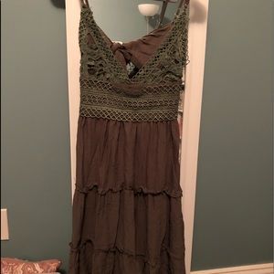 Pretty Olive Green Boho Dress